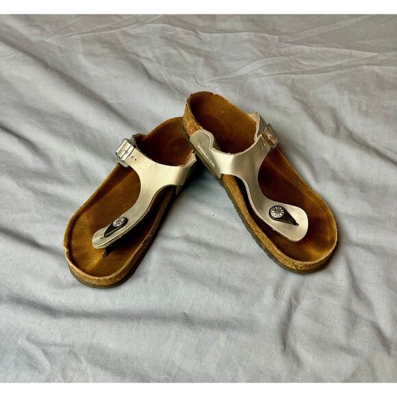 BIRKENSTOCK Gizeh Birko-Flor Silver Thong Sandals Size EU 36 US 5.5 - Picture 3 of 9